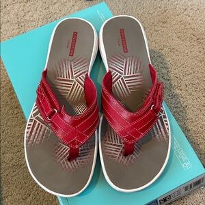 Collection by Clarks Red Flip Flop Sandals